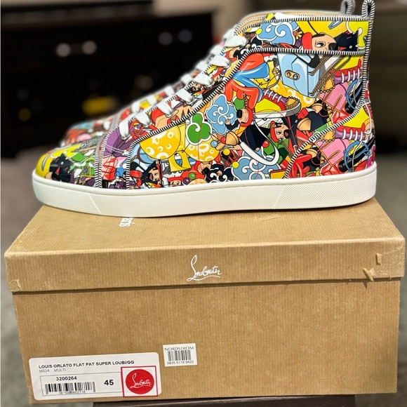 Christian Louboutin Louis Orlato Flat High-Top Sneakers